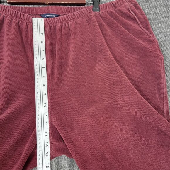 Lands End Pants Womens 3XP 24 - 26 Burgundy Corduroy Elastic Waist Pull-On - Picture 4 of 13